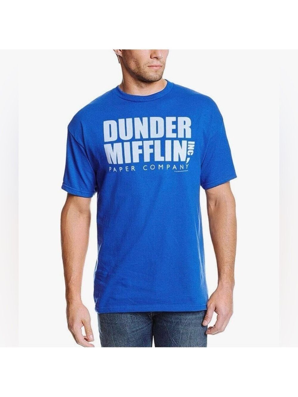 Fruit of the Loom The Office Dunder Mifflin Paper Company 100% Cot Royal Blue T